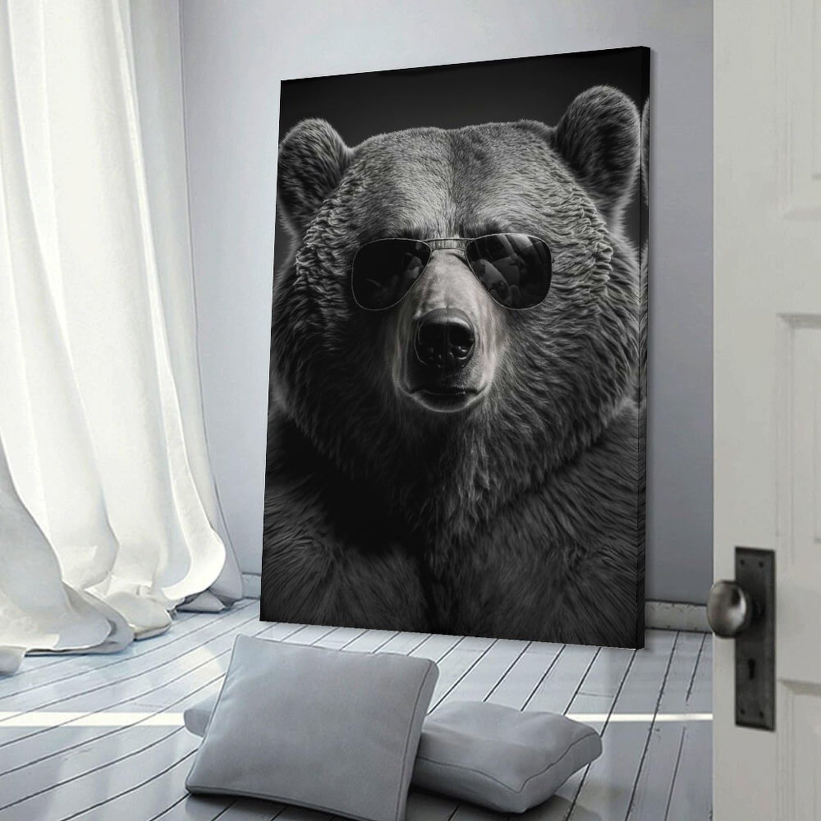 Junmoney Portrait of A Bear Room Decor Wall Art 12x18inch(30x45cm), for Wall Displays, Bedrooms Or Room Updates, Ideal for Building A Coordinated Art Wall