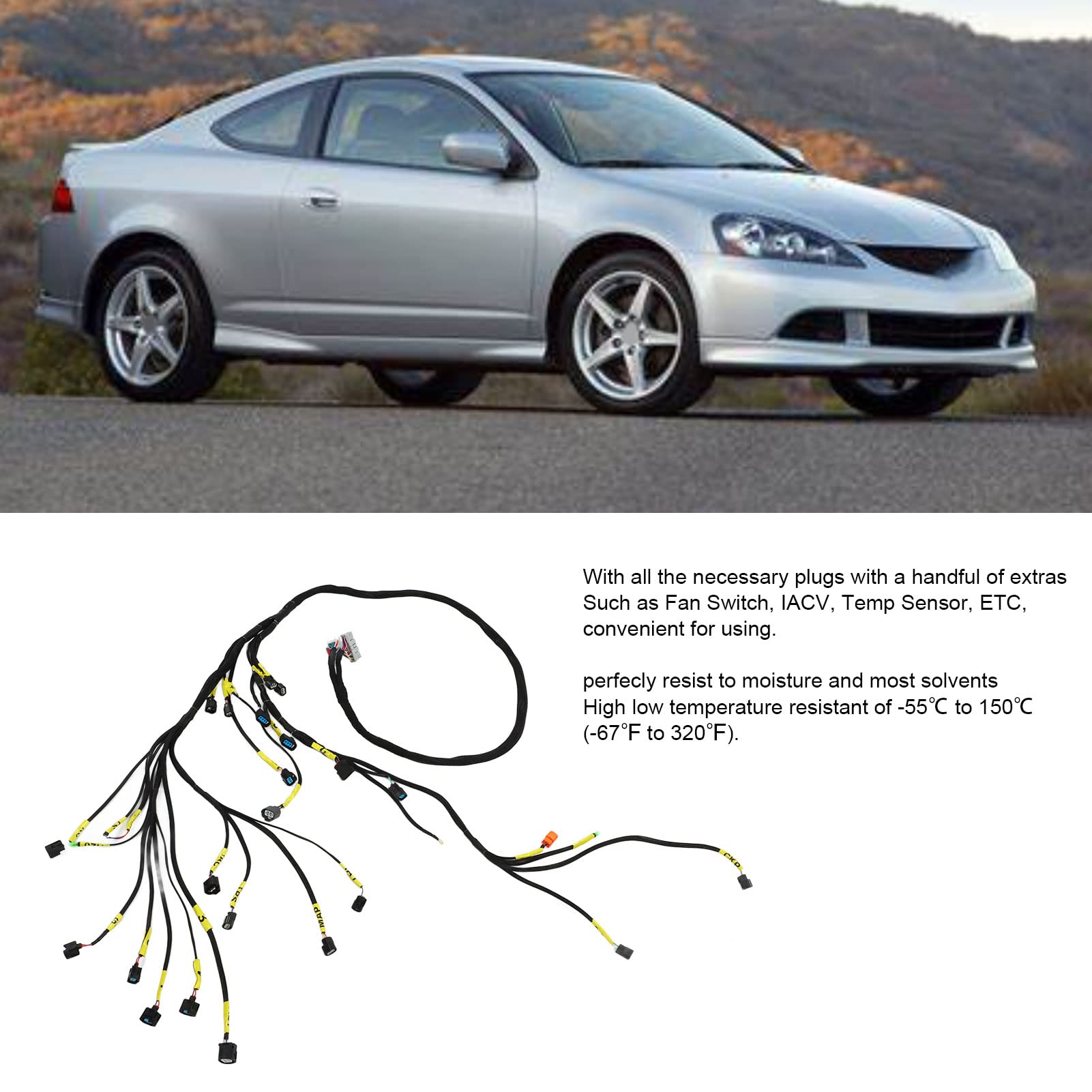 Motor-Einspritzdüsen-Kabelbaum, Motor-Kabelbaum, versteckter Motor-Kabelbaum, hochtemperaturbeständiger Ersatz für Acura für K Swap K20 K24