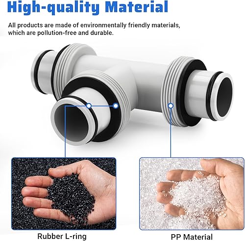 Miniatura 2 de Conector de manguera de bomba de filtro, adaptador de manguera de piscina con junta en T de 1.5 a 1.5 pies para bombas de filtro y manguera de