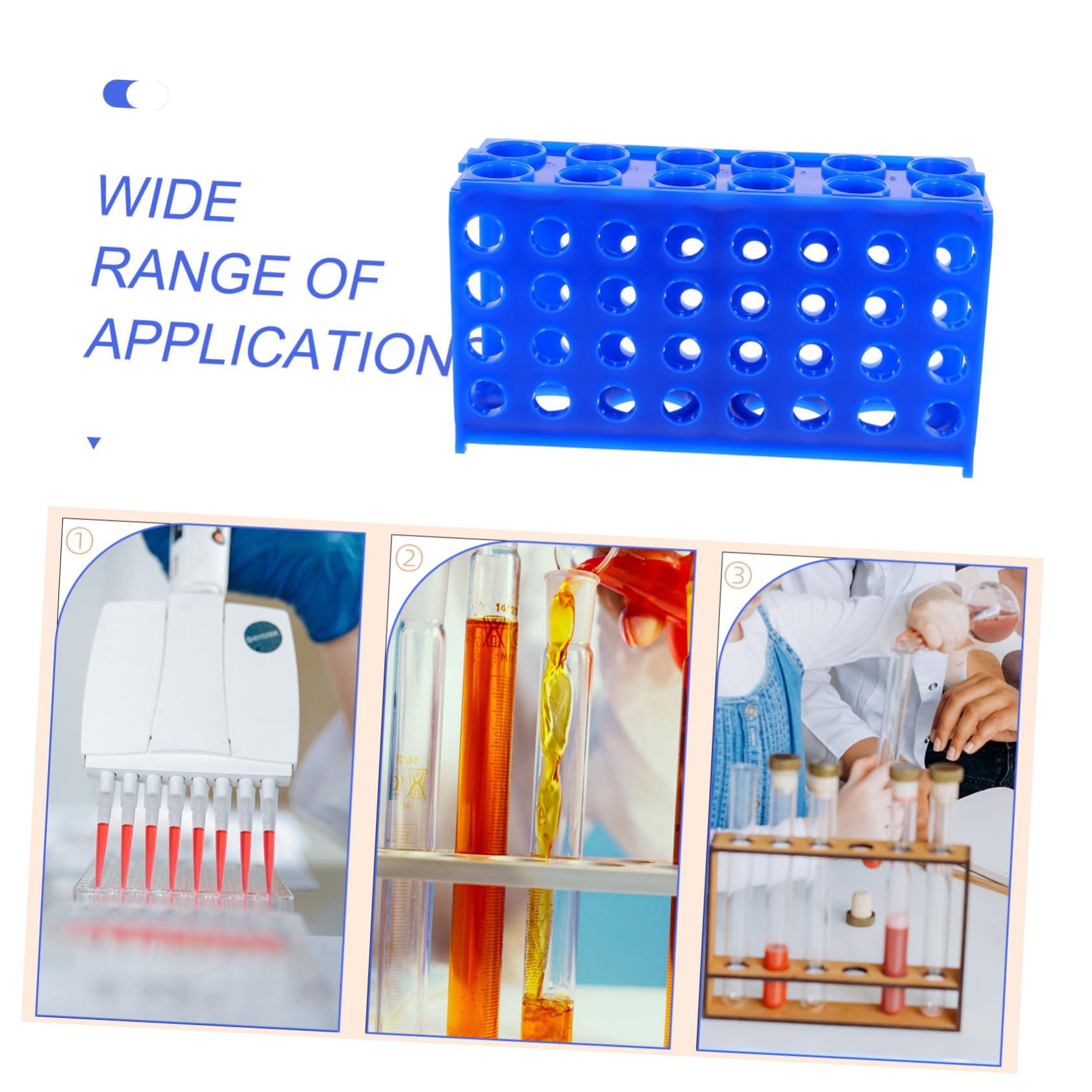 ULTECHNOVO Lot De 4 Supports De Tubes À Essai Stables Et Faciles À Utiliser Support De Tubes De Laboratoire Pour La Chimie Organisateur De Stockage De Tubes Réutilisables