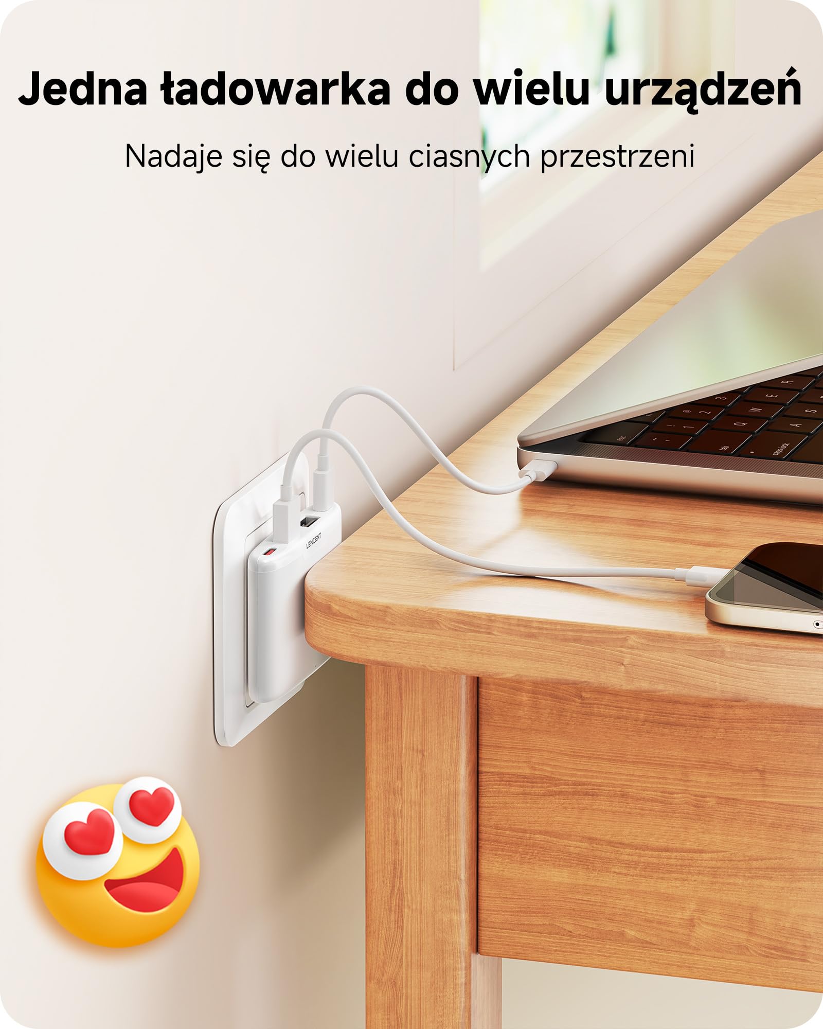 LENCENT Ładowarka USB Slim do ściany, wtyczka do ładowania EUładowania | z 4 gniazdami 17 W USB-C Ładowarka szybkie ładowanie, kompatybilna z iPhone 17/16/15, iPad, telefon komórkowy, tablet
