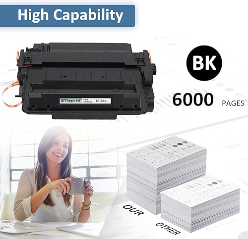 Miniatura 3 de Cartucho de tóner 55A CE255A funciona con impresora de tóner P3015 P3015dn P3015x Pro 500 MFP M521dn M521dw M521 M525 (negro, 1 paquete)