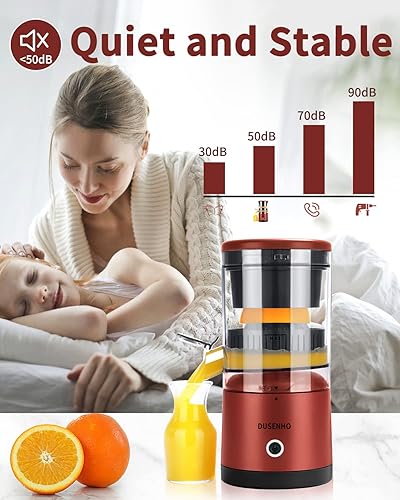 Miniatura 4 de Exprimidor de cítricos recargables - Exprimidor portátil con USB y cepillo de limpieza para naranja, limón, pomelo