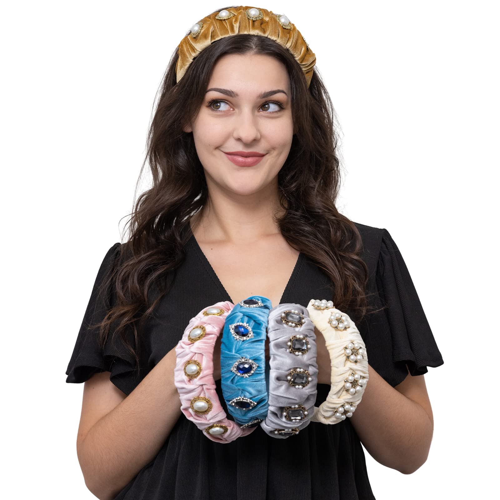 Amazon.com : FunCosta Vintage rhinestone headband for women  display picture 2