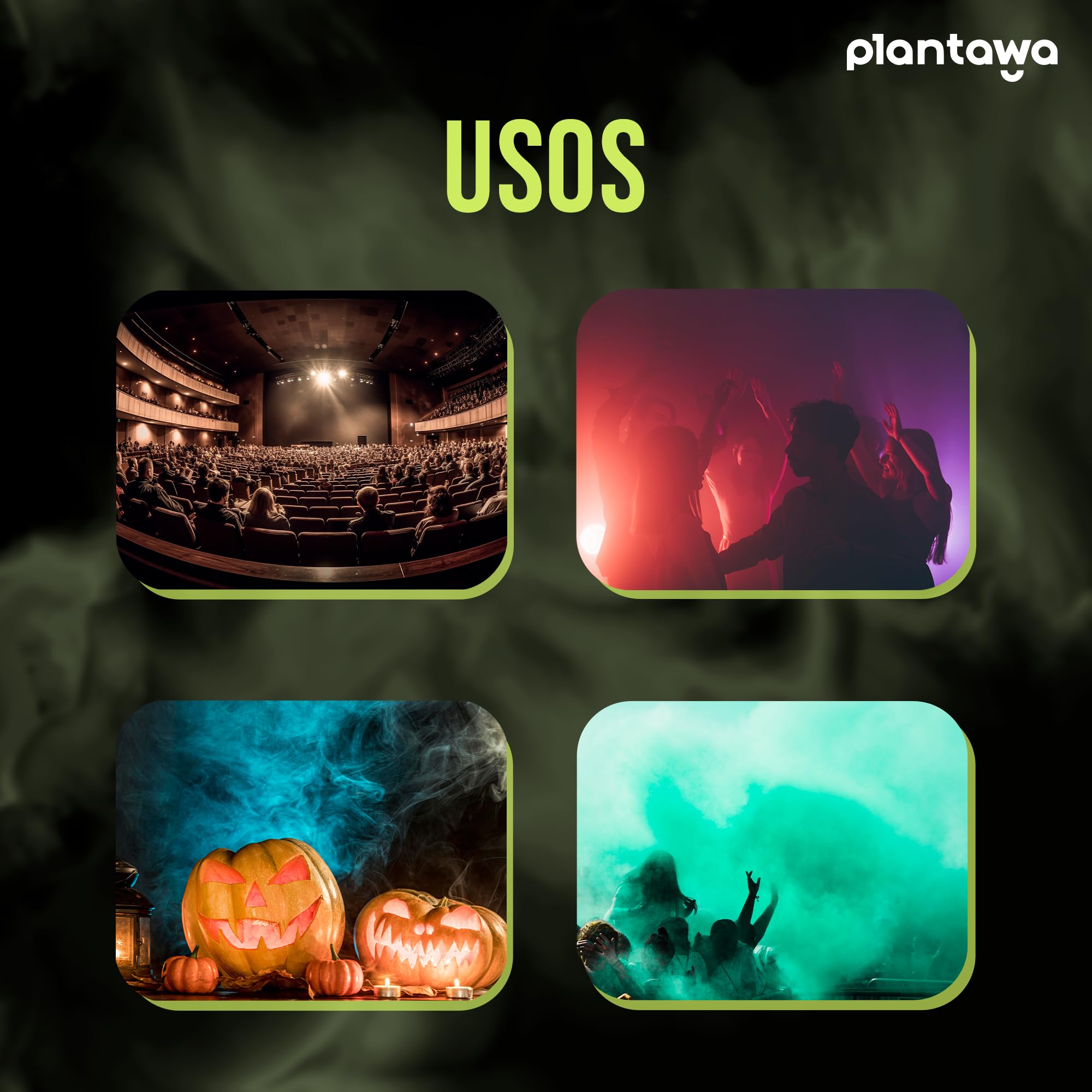 PLANTAWA Płyn do maszyny do dymu o normalnej gęstości, 5 litrów, Halloween, 100% naturalny i bezpieczny,Bez irytacji dróg oddechowych, bez niebezpiecznych chemikaliów, Biodegradowalny, Okrutny wolny