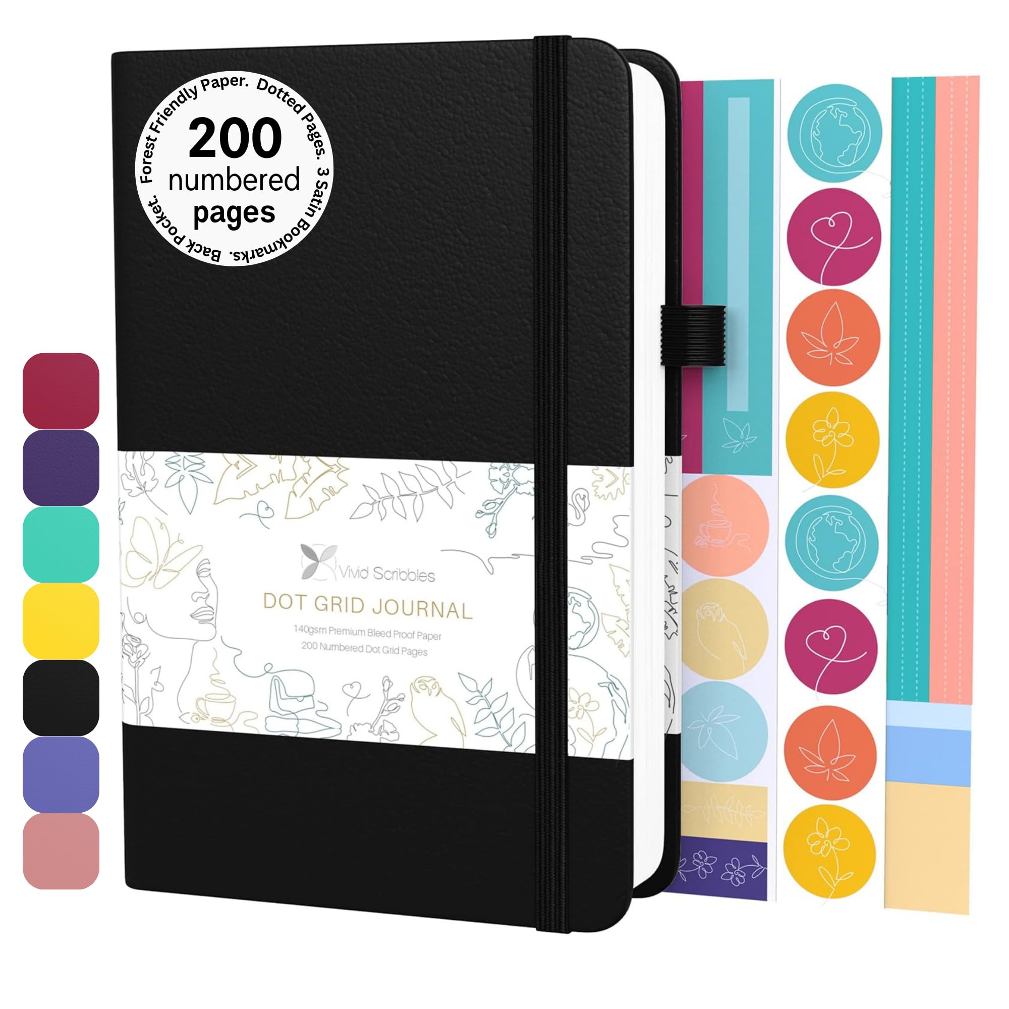 Amazon.com : VIVID SCRIBBLES Dotted Journal – 140gsm Bleed Proof
