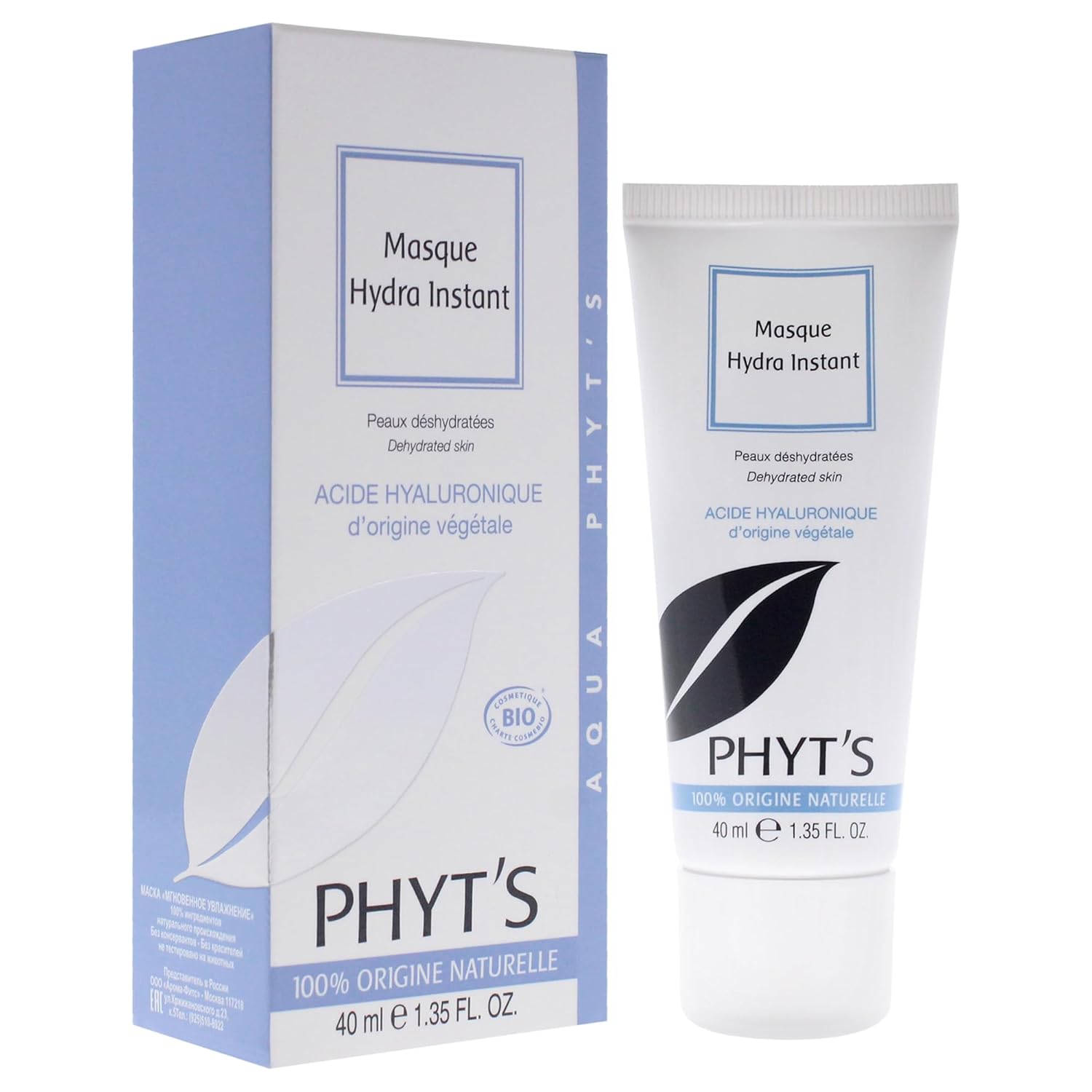 Phyts Hydra Instant Mask - Vegan Face Mask - Replenishes Moisture, Provides Antioxidant Power, Blurs Imperfections - UVA and UVB Protection - 1.35 oz