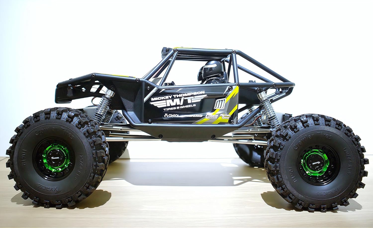 RC 1.9 Beadlock Wheels Adjustable 2 Offsets Rims Hub Aluminum Upgrades for 1/10 RC Crawler Axial SCX10 RR10 Wraith TRX4 TRX-6 XN (Green Black) XN1909