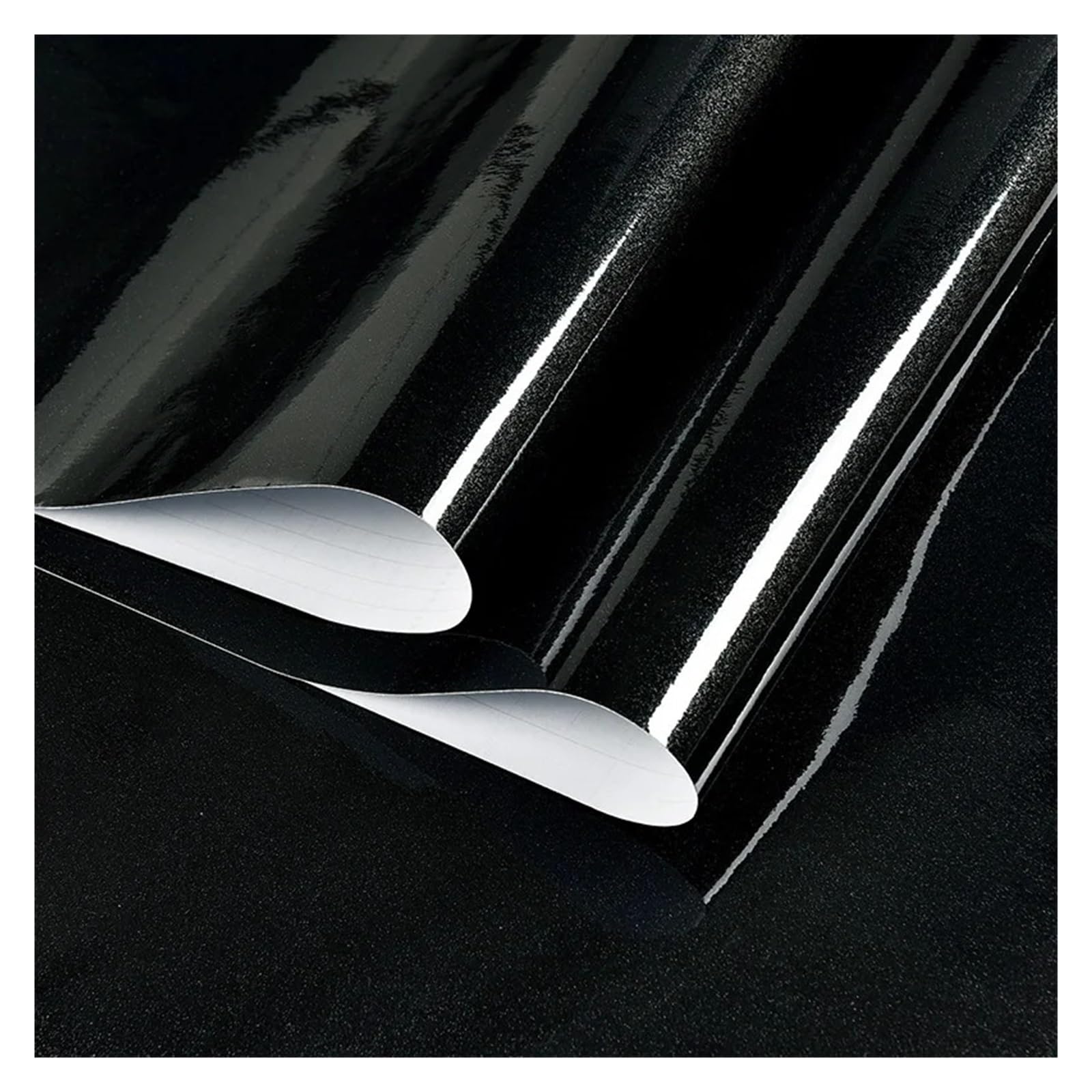 Papier peint brillant autocollant noir 3.0mx60cm pour rénovation de cuisine
