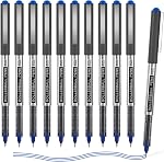 Shuttle Art Rollerball Pens, 10 Pack Blue Liquid Ink Pens, 0.5mm Extra Fine Point, Quick Drying for Writing Journaling Taking Notes School Office