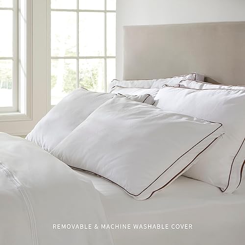 Miniatura 6 de Saatva Almohada de látex, alta (6 a 7 pulgadas), almohada hipoalergénica con núcleo de látex triturado, transpirable, lavable a máquina, funda de