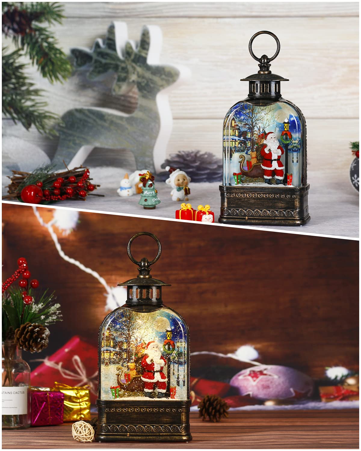 Globo De Nieve Antiguo Con Temporizador De Reloj De Arena LED