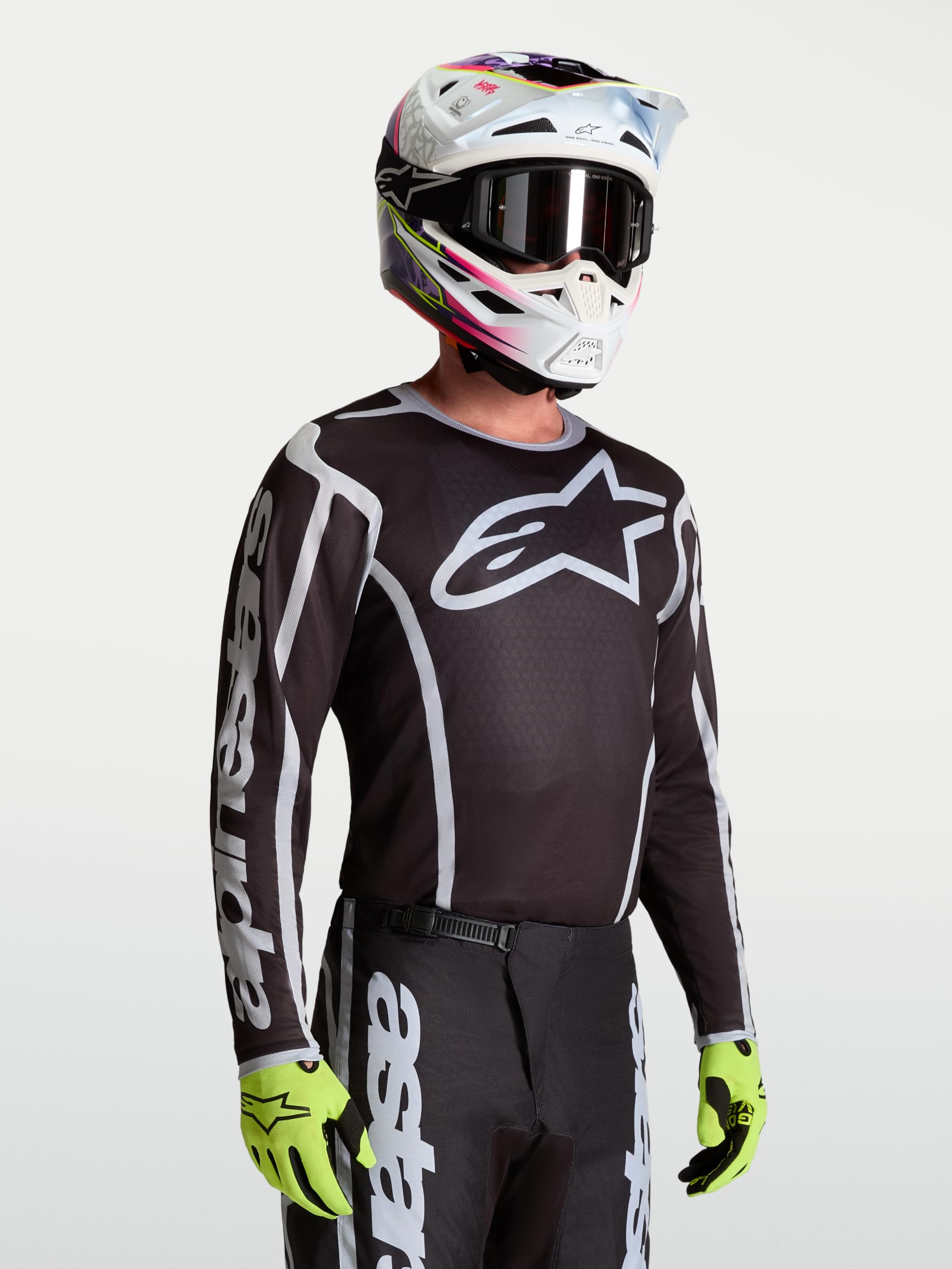 Alpinestars Fluid Apex V2 Maglia Motocross, nero/argento, XL