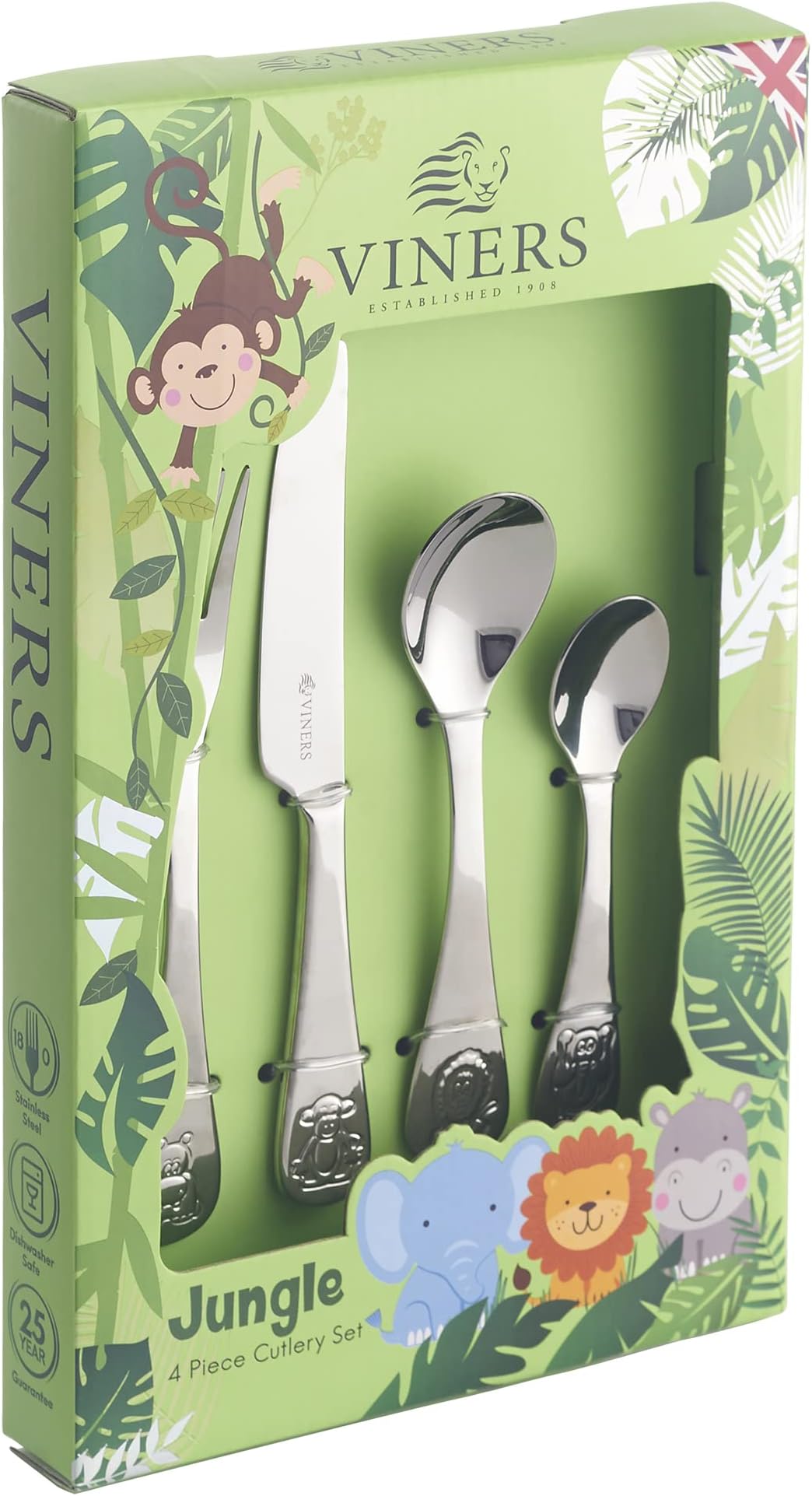 Viners Jungle 4 Piece Kids Cutlery Set