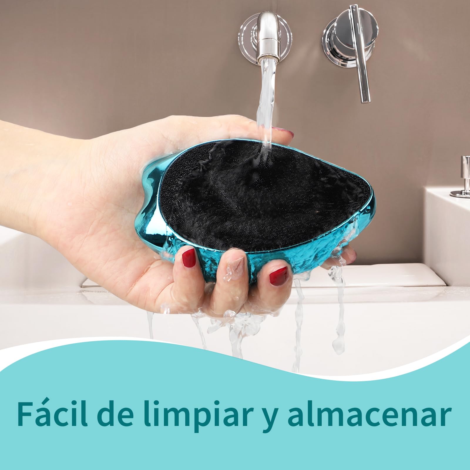 Lima Pies De Vidrio Nano AnjoCare 2en1, Removedor de Callos y Piel MuertaDura, Profesional Raspador Portátil para Piel Pies Agrietados, Pedicura erramienta de belleza para el cuidado de los pies(Azul)