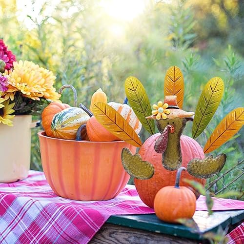 Miniatura 3 de FORUP Kit de fabricación de pavos de calabaza de Acción de Gracias, kit de decoración de pavo para otoño, cosecha de otoño, decoración de temporada