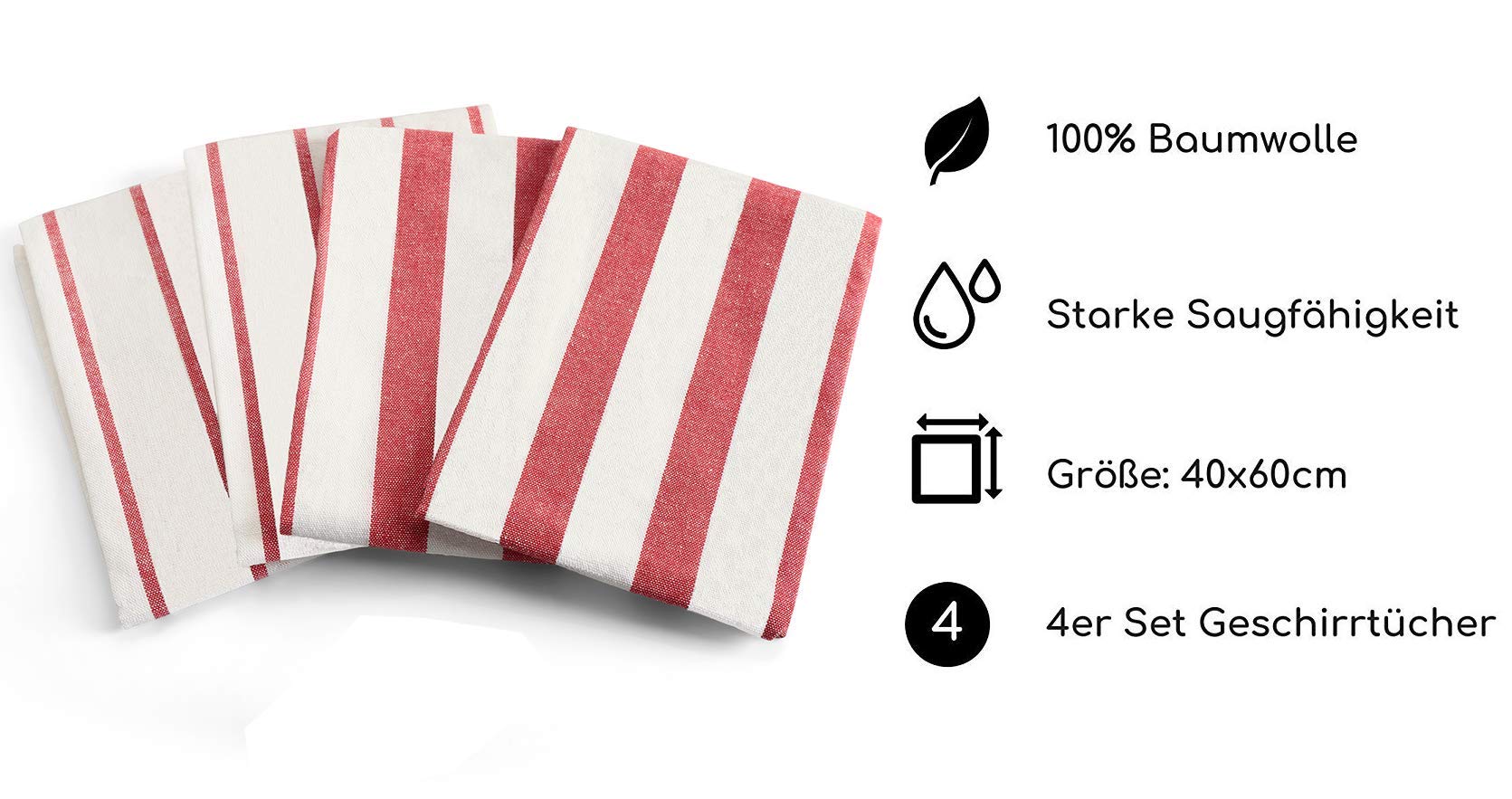 LIXURIATE Geschirrtücher Set - 100% Baumwolle 60x40 Cm Super Saugfähig