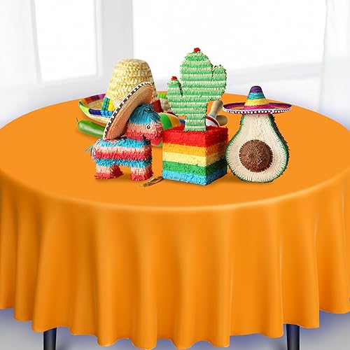 Miniatura 5 de 12 manteles redondos de fiesta del Cinco de Mayo, mantel de plástico para fiesta, multicolor, desechables, para noche de tacos, día de los muertos,