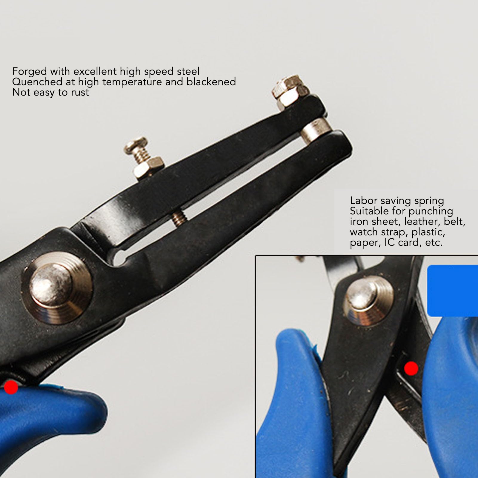 Pinza Perforatrice In Metallo 1,6 Mm - Fori Puliti E Precise - Per Pelle, Cinture, Plastica, Carta, Fai-da-te, Gioielli - 5