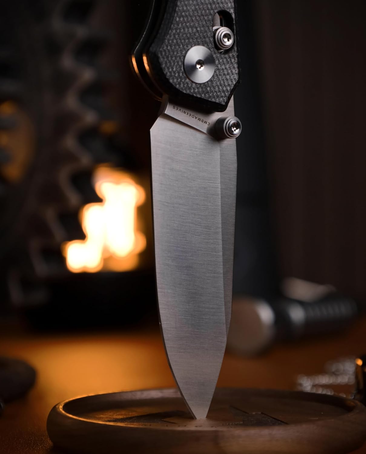 CMB Explorer EDC Folding Knife 14C28N Steel Blade Micarta Handle Crossbar Lock Pocket Clip Camping Hiking Outdoor Everyday Carry Knife for Men CMB-18 (CMB-18C)