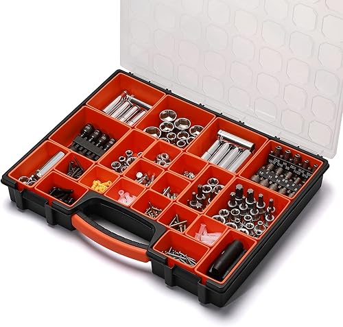 Miniatura 6 de AIRTOON Caja de herramientas multiusos, organizador profesional con 24 compartimentos para contenedores, organizador de caja para hardware,