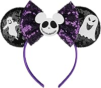 Vista 11 de FANYITY Orejas de disfraz de ratón, diademas de orejas de ratón para niñas y mujeres, talla libre