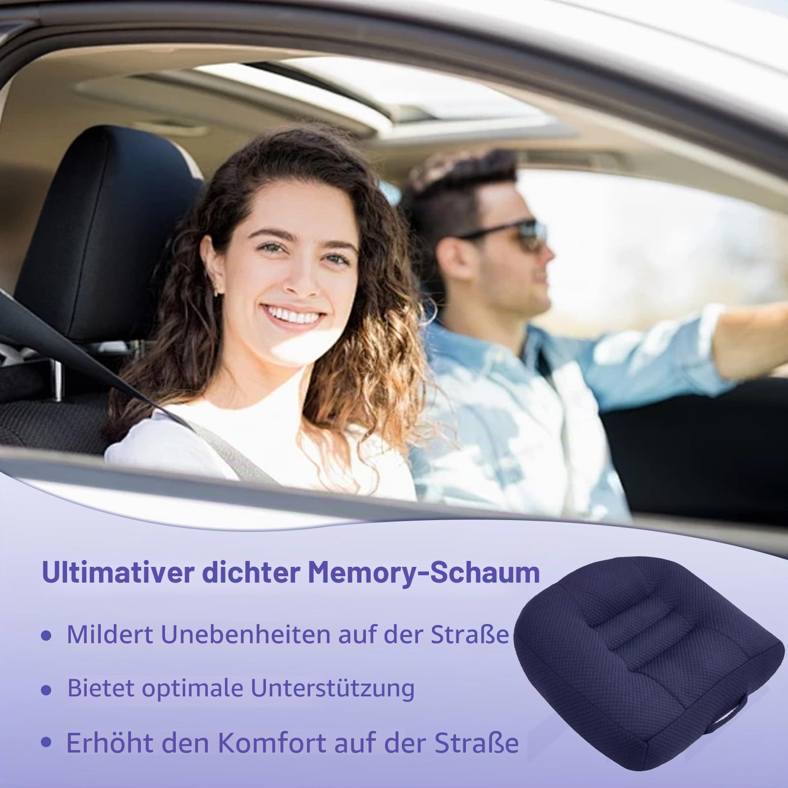 Erwachsene Sitzerhöhung Auto, Sitzerhöhung Auto Für Kleine Menschen Konzipiert, Sichtfeld Effektiv Um 4.7 In Zu Erhöhen.Auto Sitzkissen Ideal Für Auto Büro
