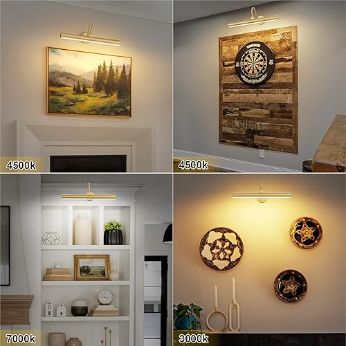 Miniatura 4 de Bridika Luz de imagen que funciona con pilas, luz de imagen inalámbrica con control remoto, 3 modos de color y luces de arte clásicas regulables