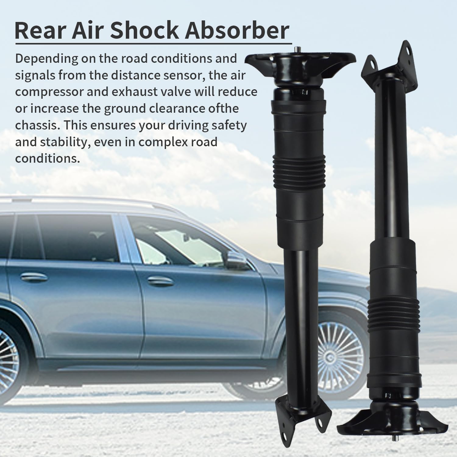 Rear Air Suspension Shock Struts Replacement for 2011-2015 Jeep Grand Cherokee Dodge Durango 68069680AF 68069680AG 68069680AH (Rear Struts)