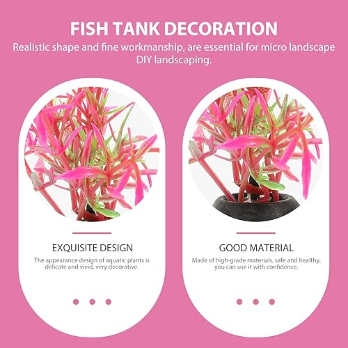 Miniatura 6 de POPETPOP 20pcs acuario paisajismo tanque de juguete grande tanque de peces viva plantas suculentas plantas artificiales acuáticas falsas decoración