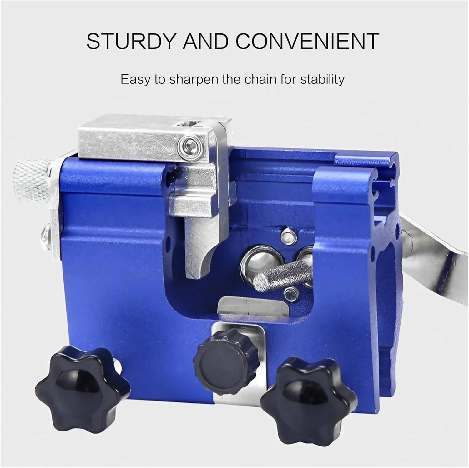Portable Chain Saw Sharpener Manual Chain Saw Sharpener Kit with Round Stones, Ideal for Loggers and Gardeners(1Set(10Pcs) Blue)