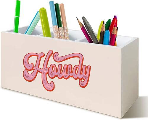 Portalápices rosa del oeste para la escuela, escritorio de oficina en casa, regalos de vaquera para mujeres y niñas, estilo retro femenino