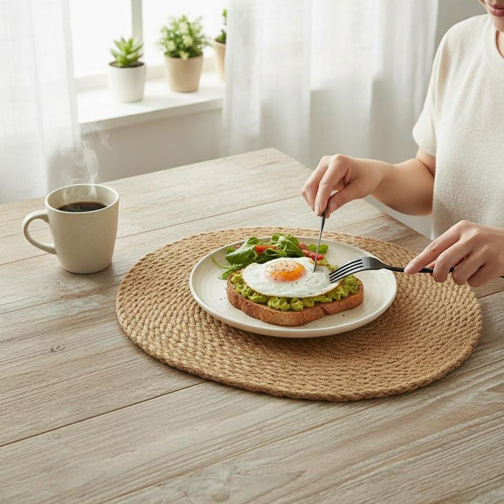 Set De Table en Résistant À Chaleur, Lot De 4 Dessous De Plat Tissés pour Décoration De Table À Manger De Cuisine.