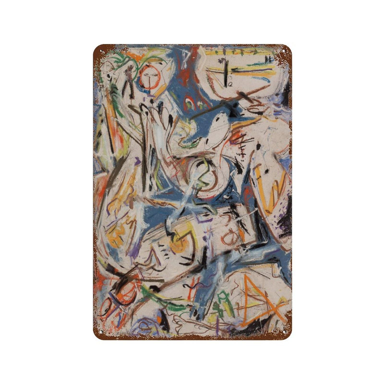 xiaoxiaoshen Jackson Pollock Exhibition Abstract Expressionist Wall Decor Art Metal Tin Poster Modern Home Decor Art Home Bar Shop Decorations Vintage Sign 30x20cm