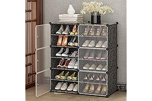 Shoe Rack with Door: Expandable Shoe Organizer for Hassle-Free Storage