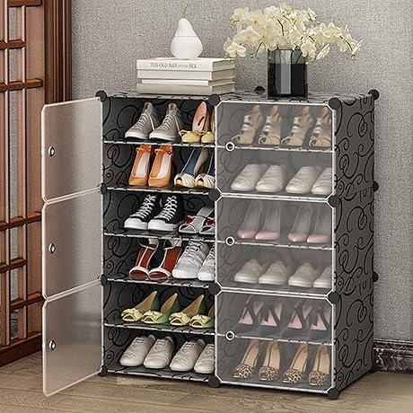 Shoe Rack with Door: Expandable Shoe Organizer for Hassle-Free Storage