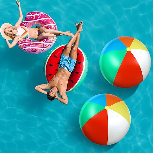 Miniatura 3 de Ceenna 2 piezas de pelota de playa gigante de 42.5 pulgadas, bola inflable grande, juguetes gigantes para adultos, piscina de verano, juegos