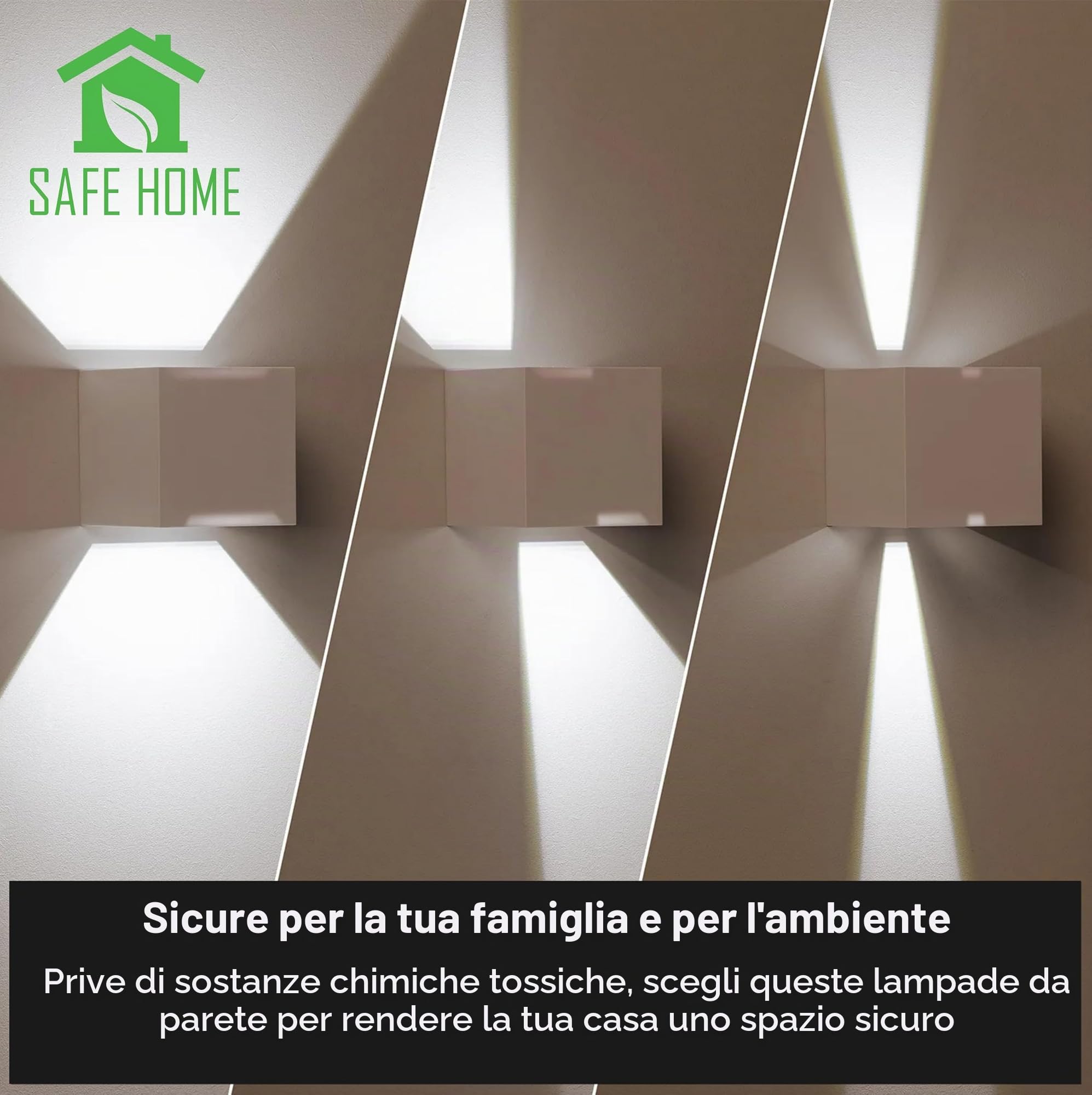 CLAR - Applique da Parete Interno, Applique da Parete, Applique LED, Applique LED da Parete Interno, Lampada da Parete, Lampada da Parete Interno, Applique LED da Esterno, 12W CCT (Pack 6)