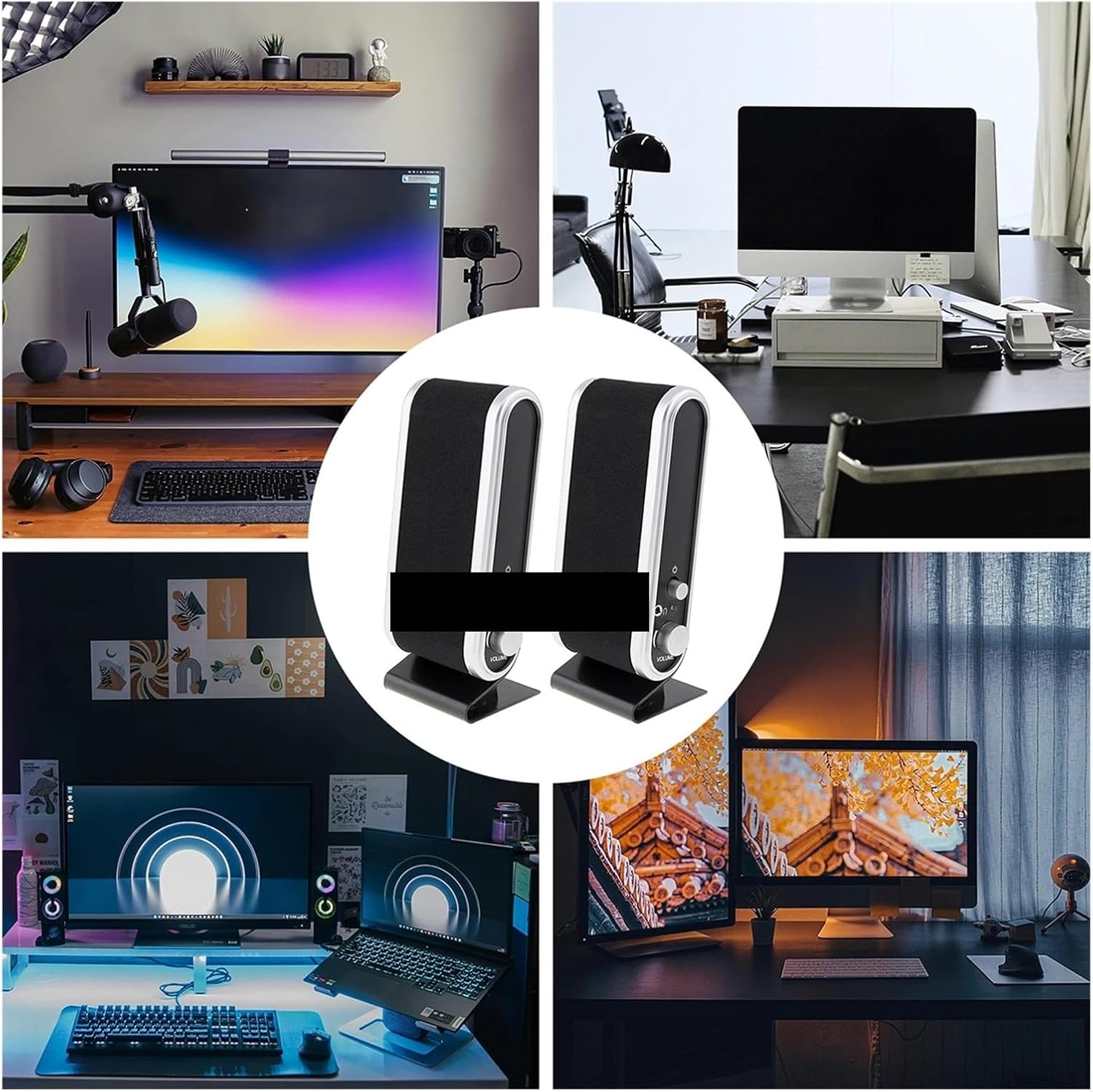 6W USB Wired Notebook Speakers - Portable Stereo Speakers for PC, Laptop & Mac with 3.5mm Audio Jack