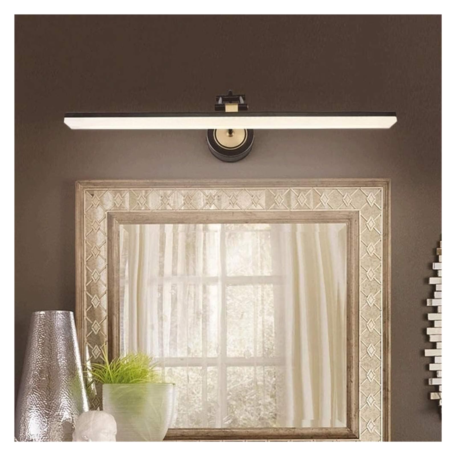 Lampada da parete Lampada da specchio retrò a LED nera Lampada da trucco for bagno 45 cm 9 W 4000 K Lampada da parete for armadietto a specchio for toeletta, toilette, Bianco neutro 4000 K ,Risparmio