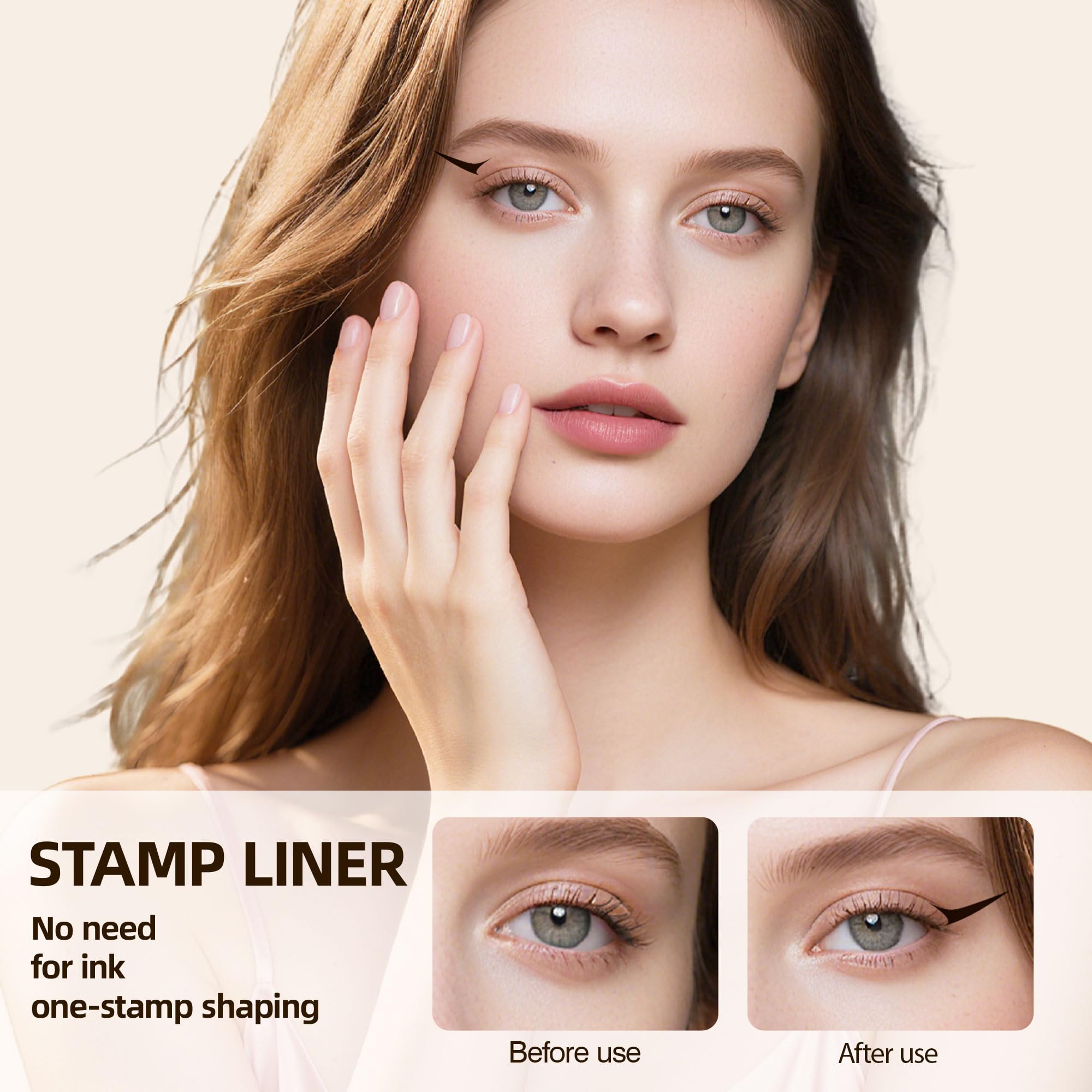 Fodeuxp 2026 - Nuevo sello delineador de ojos plegable, delineador de ojos giratorio, juego de lápices delineadores de ojos de gel para alas perfectas, a prueba de manchas y resistente al agua