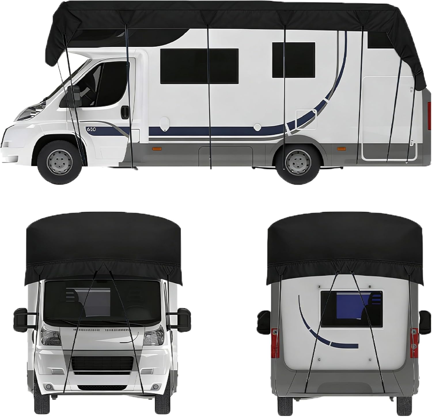Class Rv Roof Cover for Coachmen Leprechaun 260MB 2026, Waterproof Oxford Tarp with Adjustable Windproof Straps, All Season Dust and UV Protection