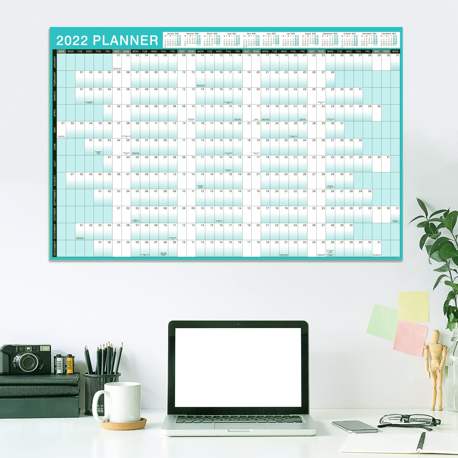 Wall Planner 2022 Large Wall Planner 2022, Yearly Planner Calendar