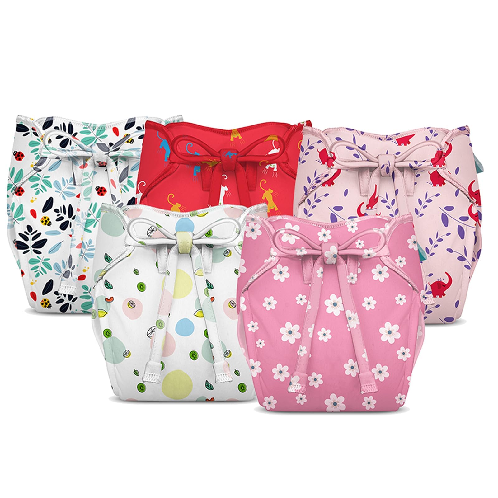 Bumberry New & Improved Smart Nappy Cloth Diaper For New Born Baby (XS |0-3 months) | Holds Upto 3 Pees With Extra Absorption & 100% Leak Protection All in One Diaper For Just Borns - 5 Pcs - Kit 2-image-43