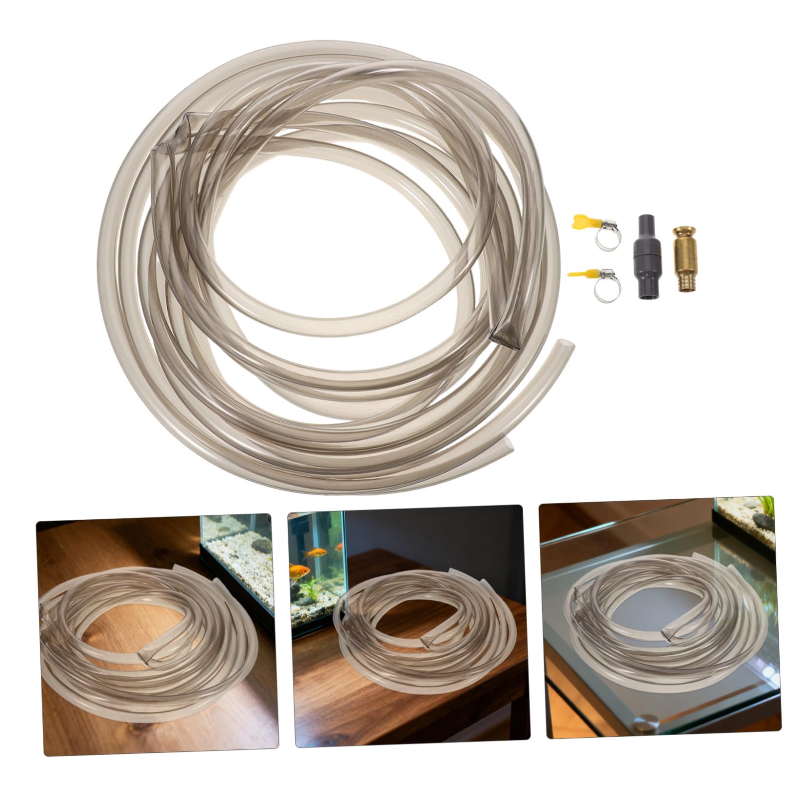 Aquarium Siphonschlauch mit Klemme – 5m PVC Reinigungsschlauch für Kies und Substratreinigung Wasserwechsler für Süß und Meerwasseraquarien