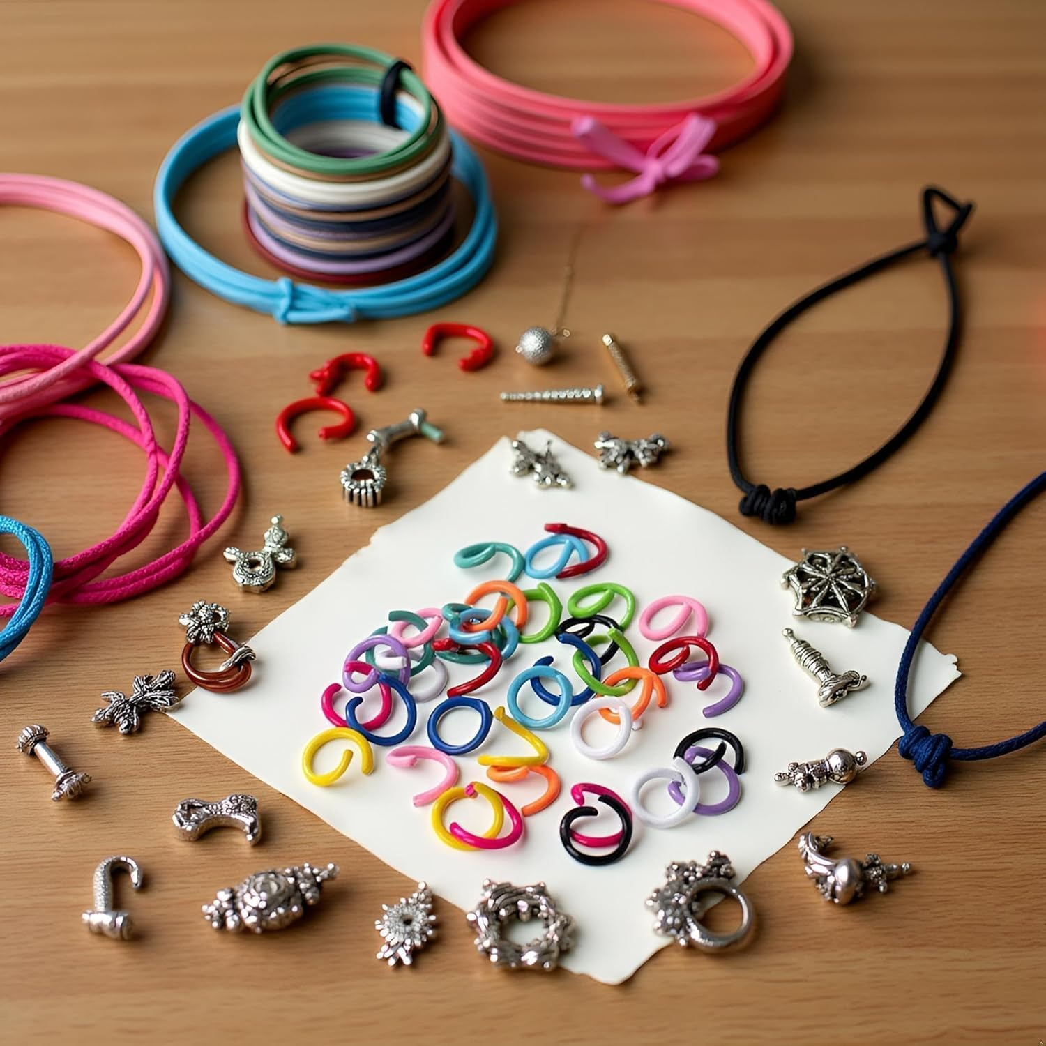 300Pcs 8mm Colored Metal Jump Rings for Jewelry Making, Bracelet Charms and Craft Keychains - Image 2