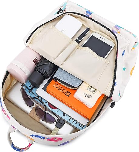 Miniatura 5 de Abshoo Lindas mochilas ligeras para niños y niñas, juegos de mochila para escuela primaria, Conjunto Sirena Beige, Suave