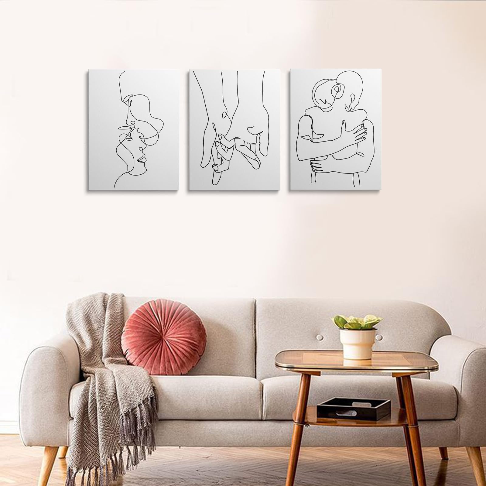 prinfantasy Minimalist Wall Art 3 Pictures - Modern Canvas Black and White Poster Prints 30x40cm GYH0011, 16 x 12 inch - 40 x 30 cm - Image 3