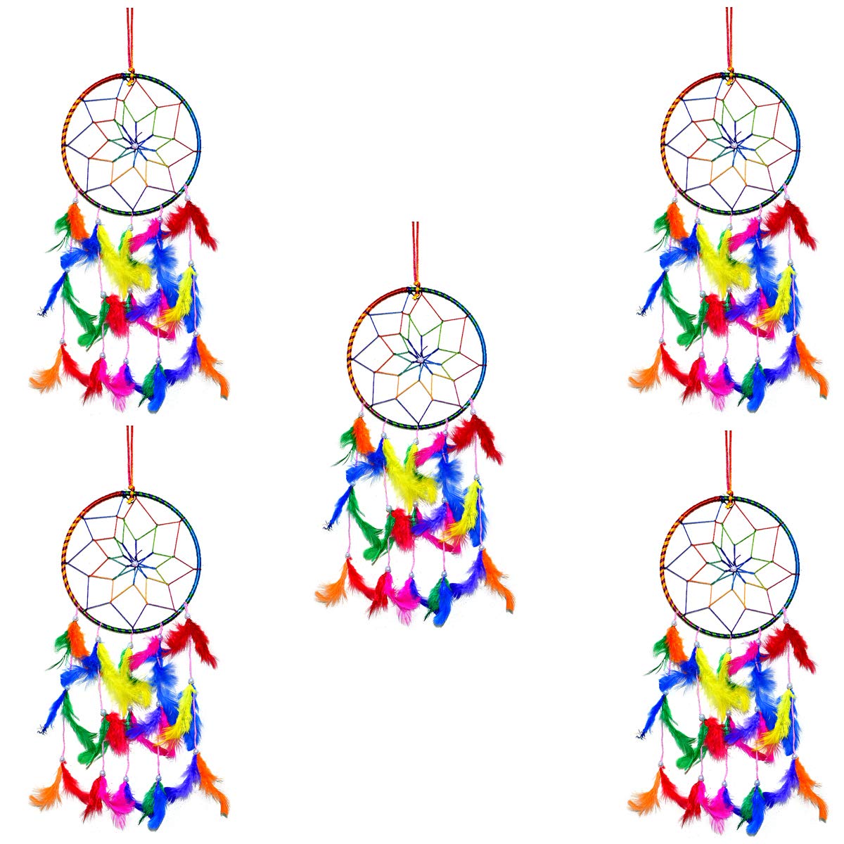 Reiki Crystal Products Dream Catcher for Wall Hanging Attract Positive Dreams & Positive Thinking and Protections Pack of Combo 5 pc-picture-16