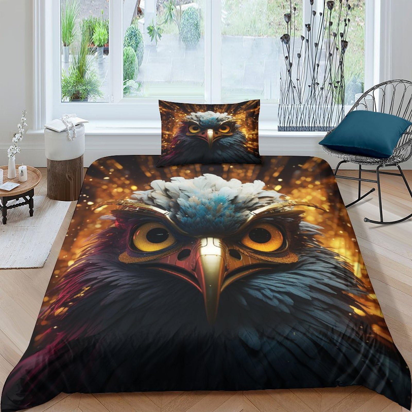 Parure de lit Nighthawk 135x200 cm avec housse de couette hypoallergénique et taies d'oreiller